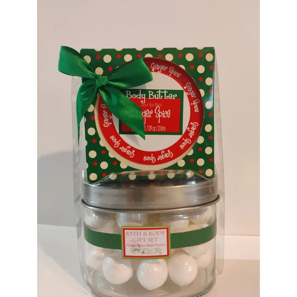 Ginger Spice Body Butter & Bath Fizzies Set Moisturizer for Full Body, 7.09 oz